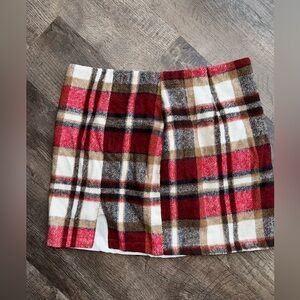 Soft Wool Plaid Skirt
